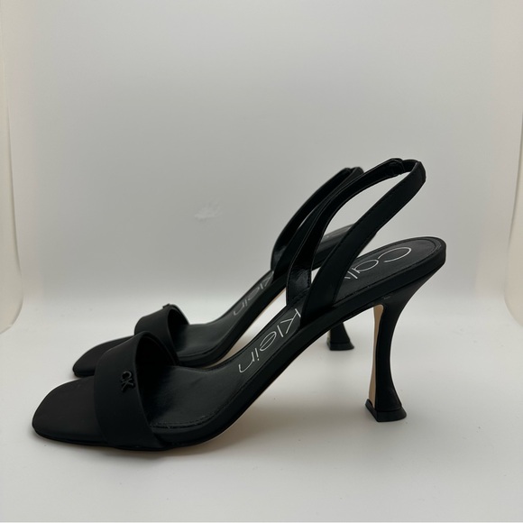 CALVIN KLEIN 9M Black Padded Goring Byrona Square Toe Sculpted Heel Slip On NWOT - Picture 7 of 11